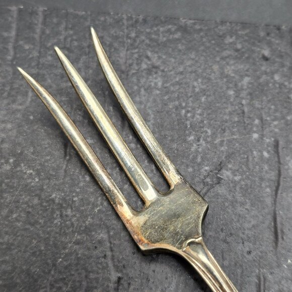 Vintage Sterling Silver 3 Tine Cocktail Fork Ornate Simple Handle Design HS255 - Picture 2 of 6